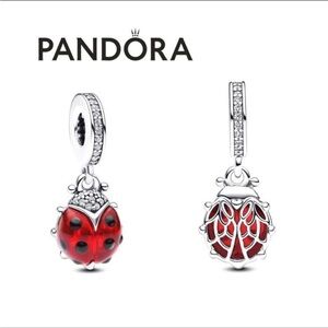 New Pandora Red Ladybird Dangle Charm